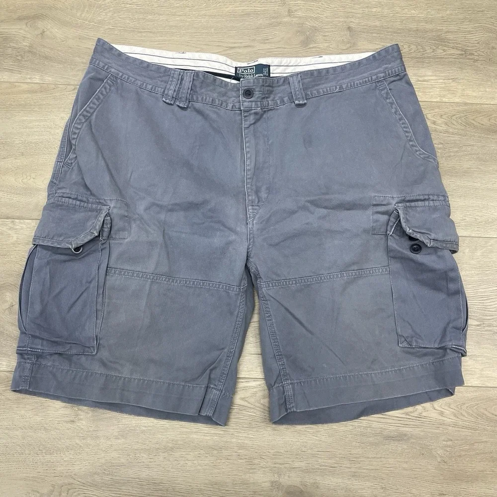 Polo Ralph Lauren Gray Blue Men Cargo Pants Sz 44B READ